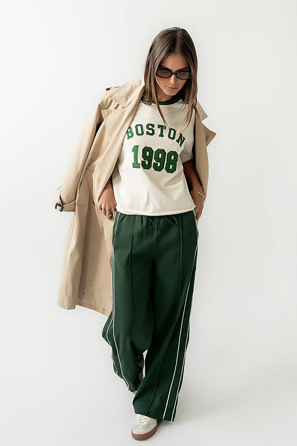 Emily Striped Wide Leg Pants in Green